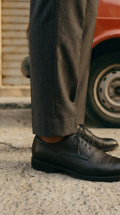Charcoal Grey Double Pleated Pants