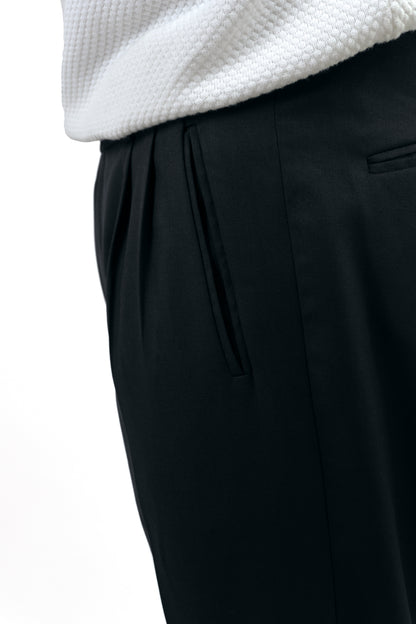 Charcoal Grey Double Pleated Pants