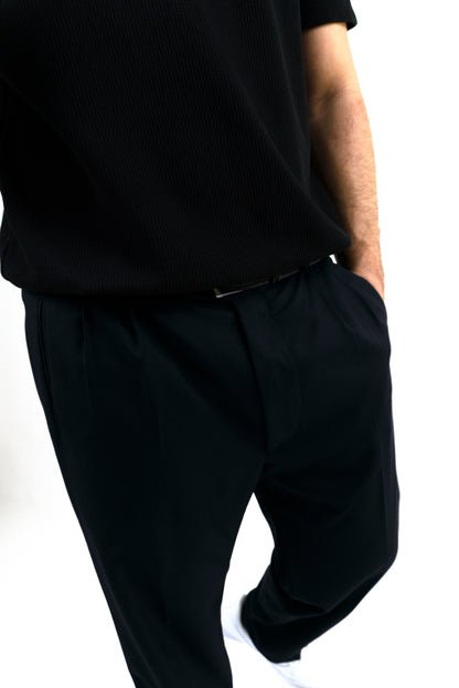Charcoal Grey Double Pleated Pants