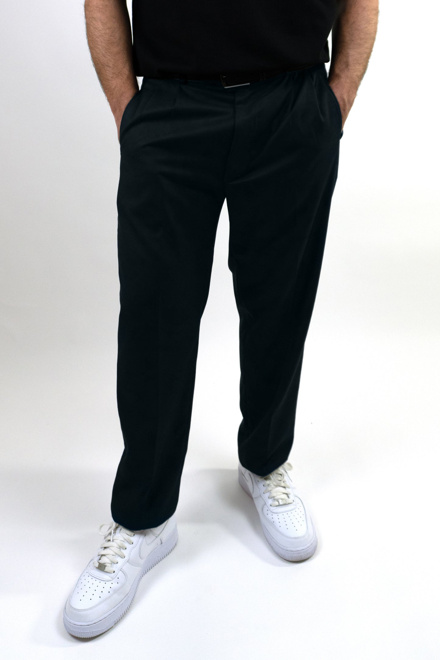 Charcoal Grey Double Pleated Pants