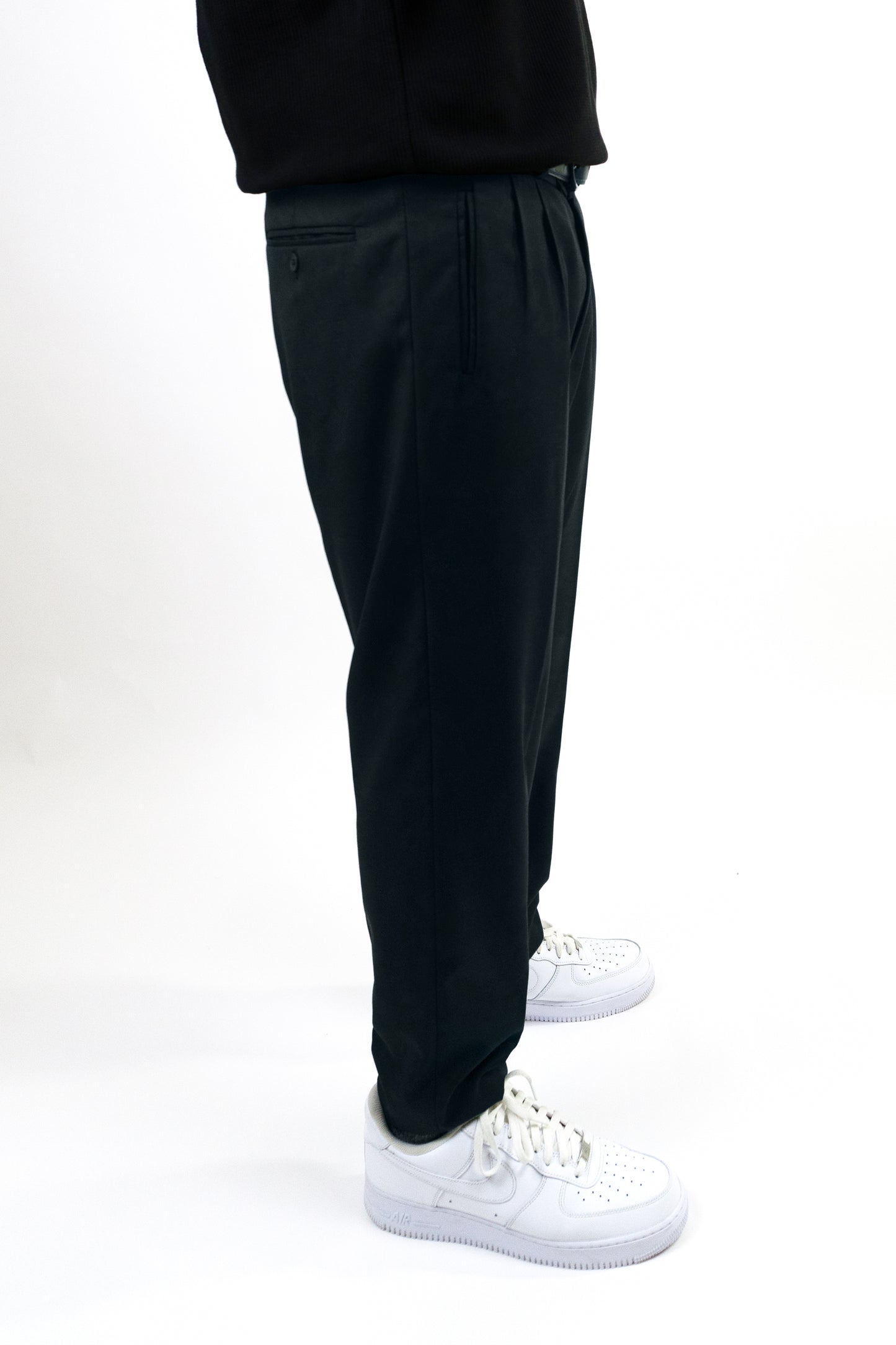 Charcoal Grey Double Pleated Pants