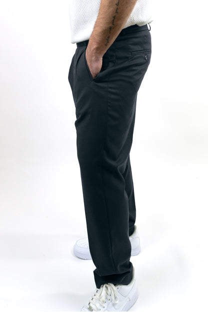 Charcoal Grey Double Pleated Pants
