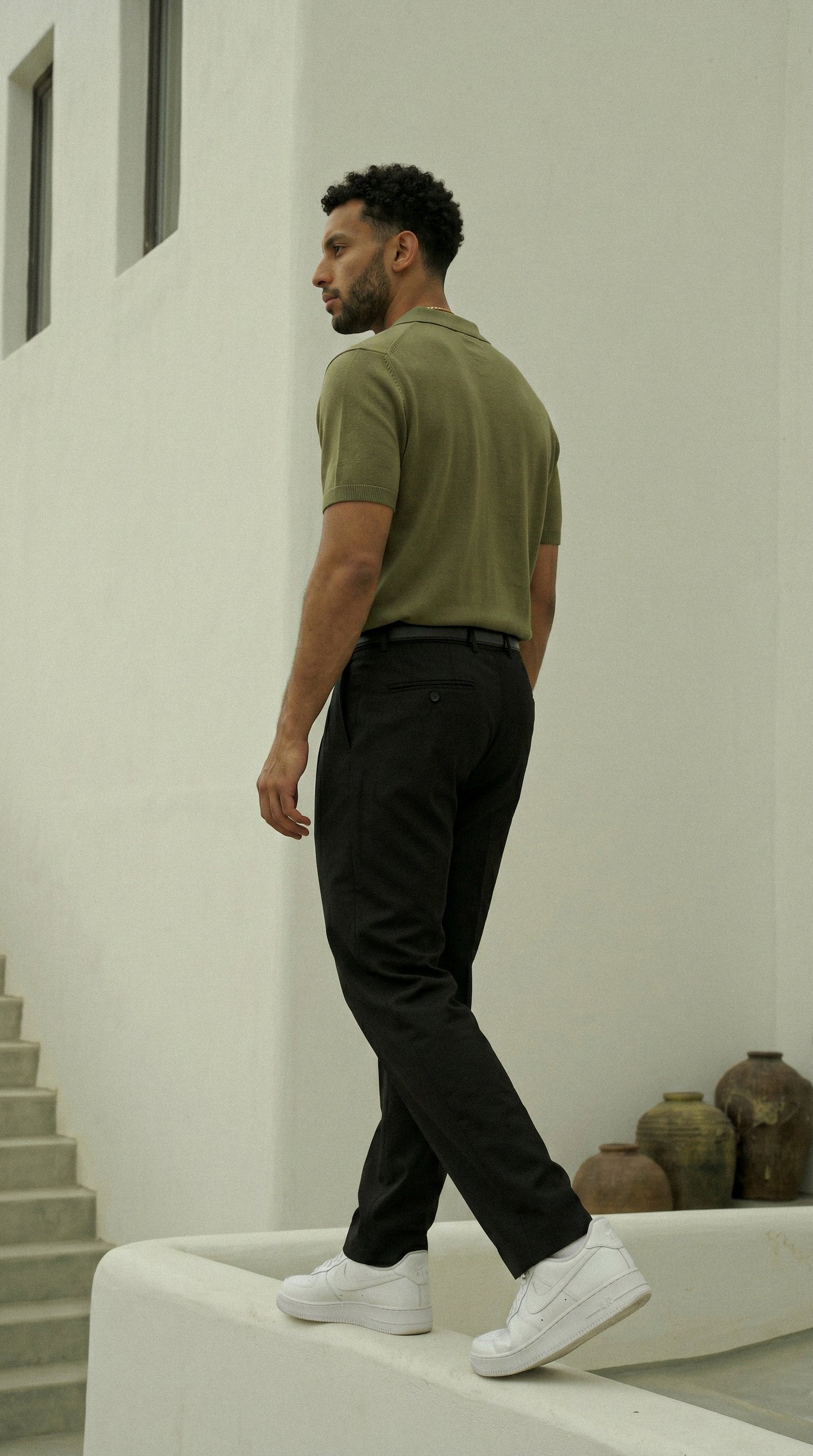 Midnight Black Double Pleated Pants