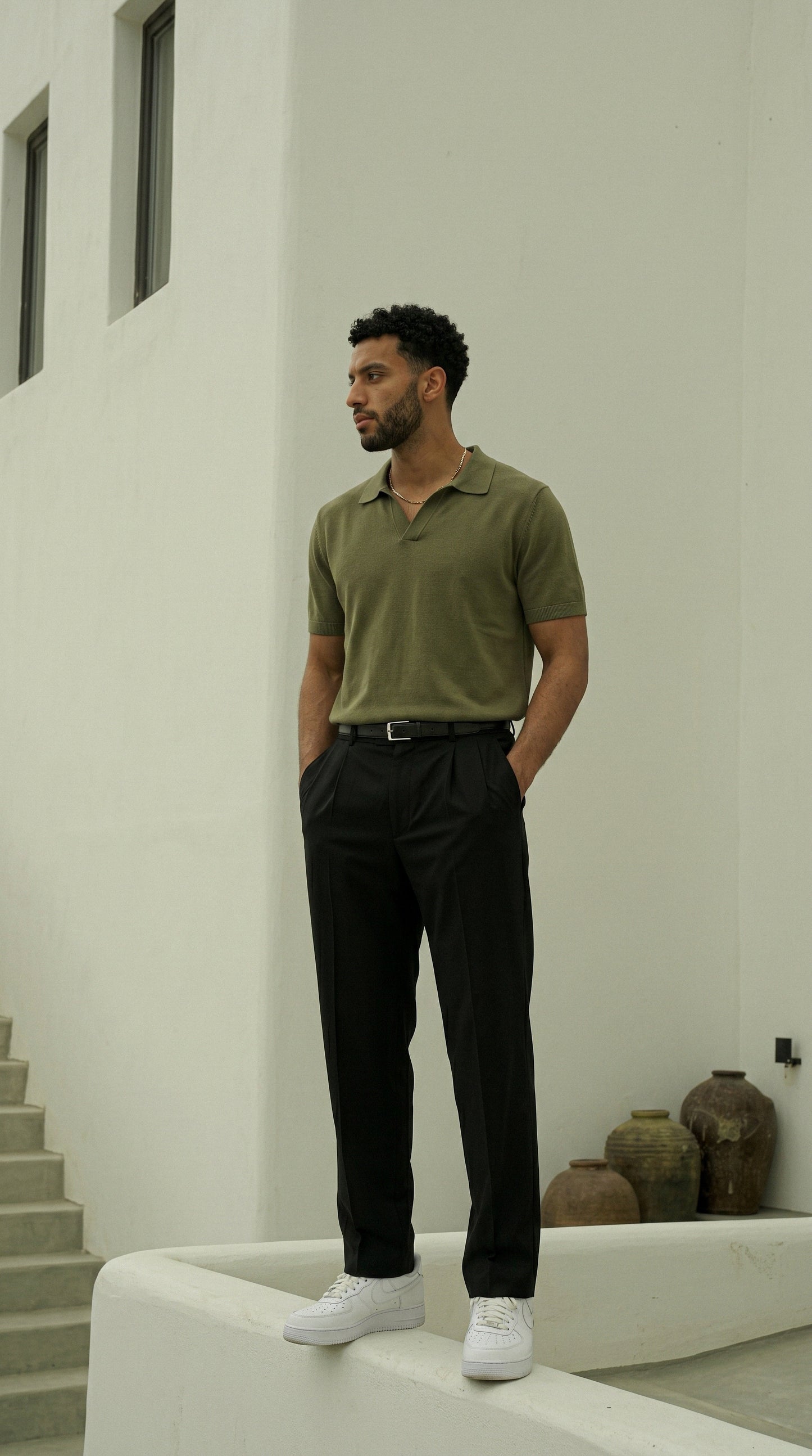 Midnight Black Double Pleated Pants