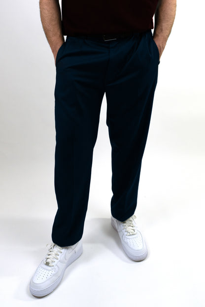Deep Navy Double Pleated Pants