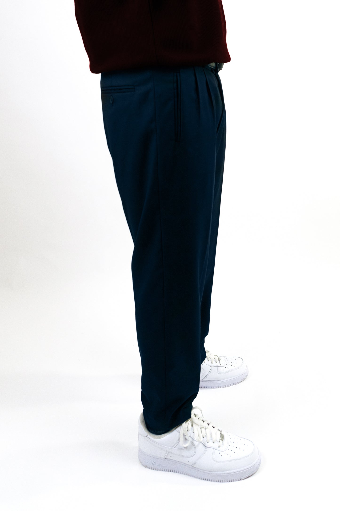 Deep Navy Double Pleated Pants