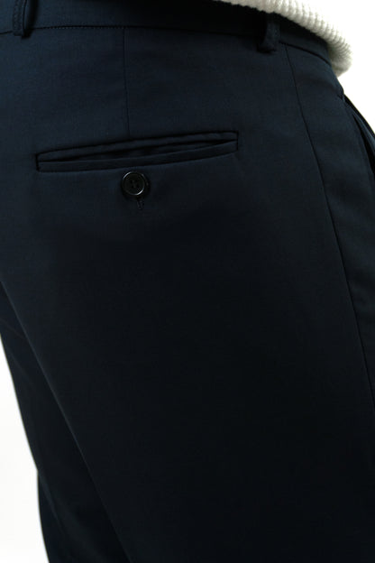 Deep Navy Double Pleated Pants
