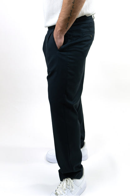 Deep Navy Double Pleated Pants
